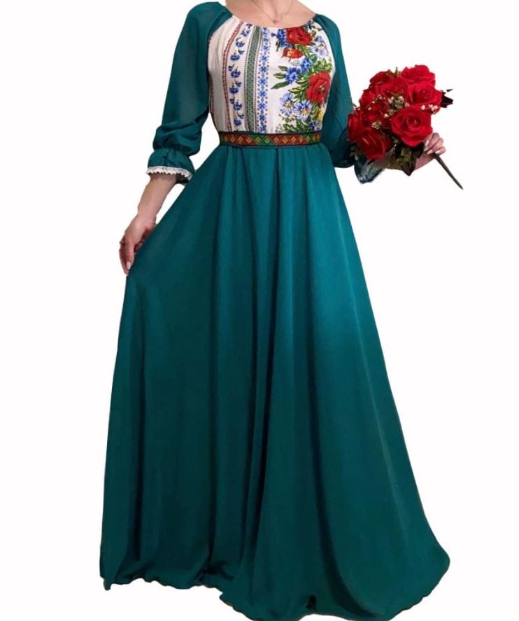 rochie traditionala lunga de seara