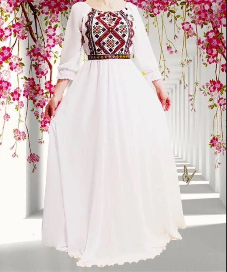 rochie tip ie alba lunga